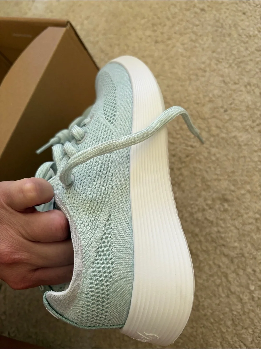 allbirds womens Mint Green tree runner go Sneakers - Breathable Knit Trainers